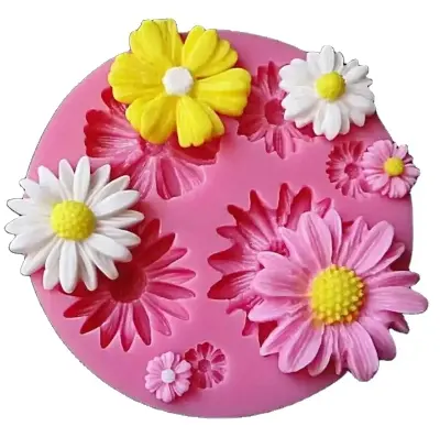 Picture of New 3D Flower Silicone Molds Fondant Craft Cake Candy Chocolate Sugarcraft Ice Pastry Baking Tool Mould Soap Mold Cake Decorato -Pink