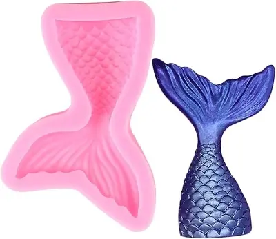 Picture of Mermaid Tail Shape Silicone Fondant Chocolate Molds -Multicolor