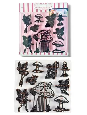 Picture of BakeGuru Cake Decor Fairies and Toadstools Plastic Fondant Cookie Cutters -Black