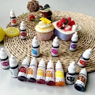 Picture of 10 Colors 10ml Natural Ink Food Coloring Cake Pastries Cookies DIY Craft Pigment -Multicolor