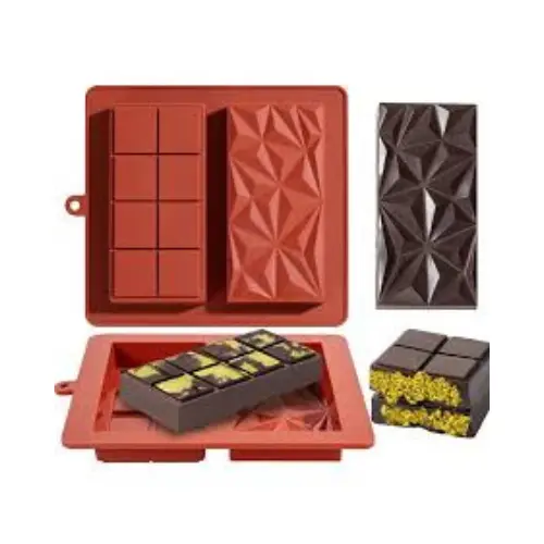 Picture of Dubai chocolate mold chocolate bar mold 2PS, with bag, with tools, large thick silicone chocolate bar mold for filling bars, -Chocolate