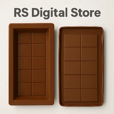 Picture of Silicone Chocolate Mold Bar Tray – 10 Cavities, Non-Stick, Food-Grade, Reusable Mould for Homemade Candy, Protein Bars & Snacks -Chocolate
