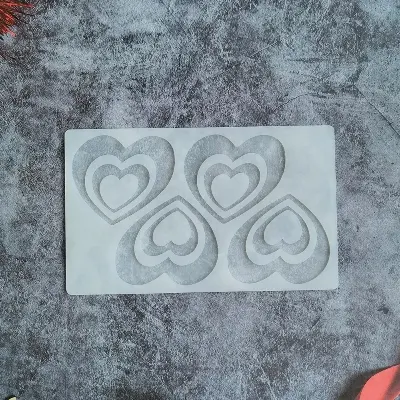 Picture of 4 Holes Heart Silicone Chocolate Mold Cake Decoration Baking Molds -White