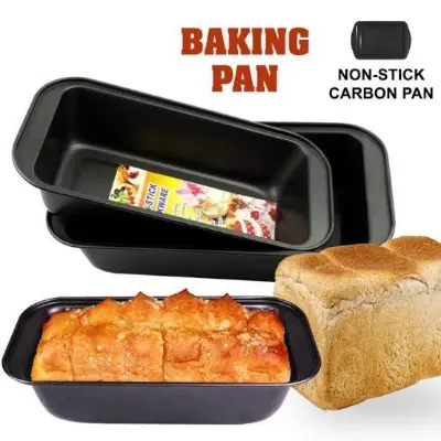 Picture of Non-Stick Carbon Steel Bread Loaf Baking Pan – Heavy Duty Rectangle Cake Mold for Oven, Meatloaf, Banana Bread, and More -Black