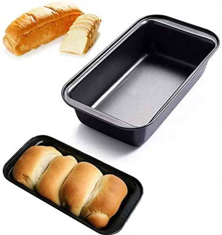 Picture of Non-Stick Carbon Steel Bread Loaf Baking Pan – Heavy Duty Rectangle Cake Mold for Oven, Meatloaf, Banana Bread, and More -Black