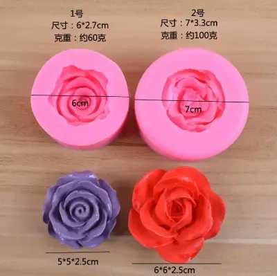 Picture of Rose Flower Silica Gel Mold DIY Sugar Cake Decoration Fondant Cake Molds -Pink
