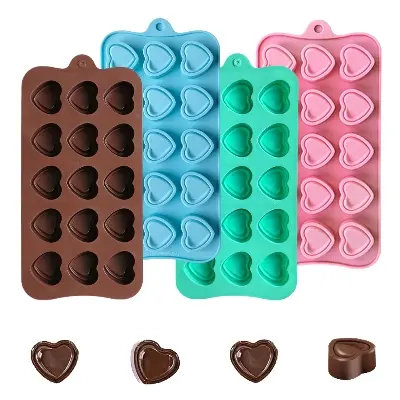Picture of 15 Holes Heart Shaped Chocolate Mold Silicone Candy Mold -Multicolor