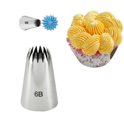 Picture of 6B Nozzle for Cake Decoration big size single piece -Silver