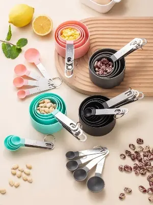 Picture of 8PCs Measuring Cups Spoons Kitchen Baking Cooking Bakeware Kitchen Tools Set -Multicolor
