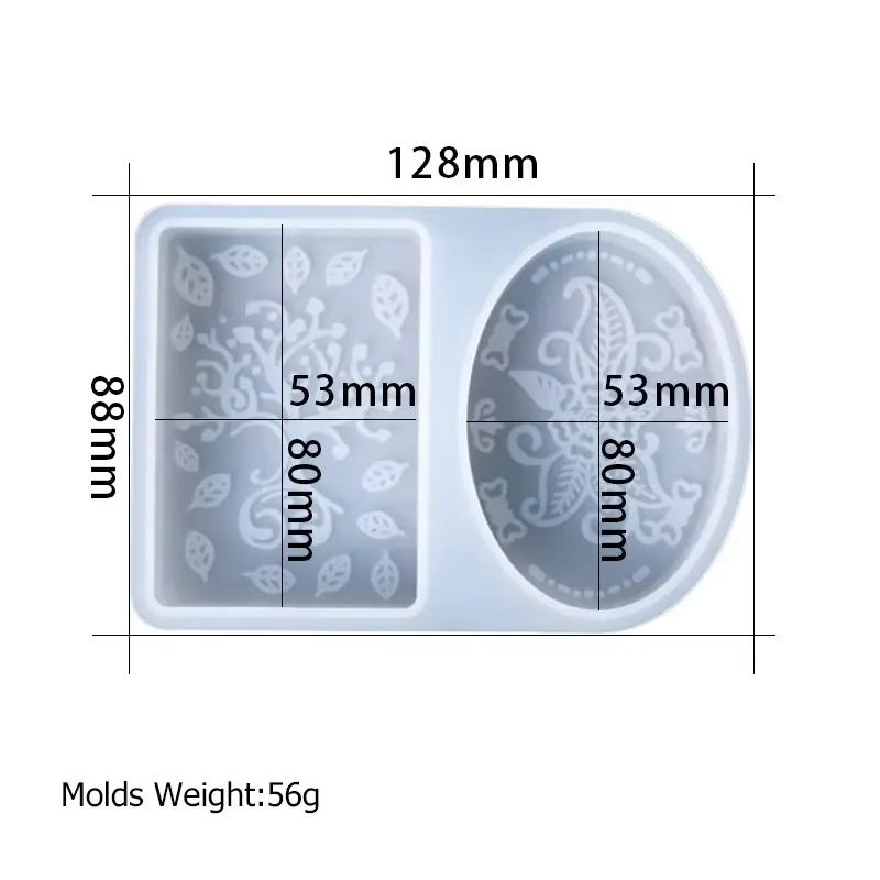 Picture of Cavity Oval/Square Leaf Shaped Silicone Soap Mold DIY Handmade Essential Oil Soap Making -Multicolor