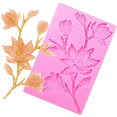 Picture of Magnolia Flowers Camellia Flowers Silicone Molds Fondant Cakes Chocolate Decoration Molds -Pink