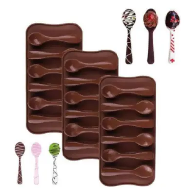 Picture of Spoon Shape Molds Chocolate Candy Gummy Molds Food Grade Chocolate Ice Jelly Silicone Mold -Chocolate