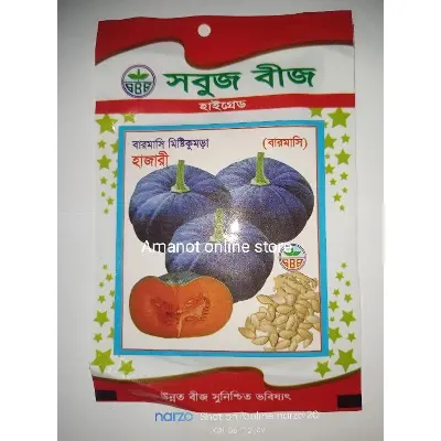 Picture of sweet pumpkin seeds - ( Misti kumra biz/ মিষ্টি কুমড়া বীজ ) - 1 Packet - Green