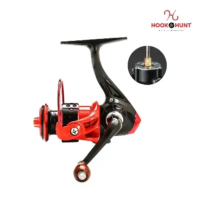 Picture of DC150 Reel–  High Quality Seamless Full Metal Mini Fishing Reel (Red & Gold Colour). (150 Red)