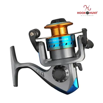 Picture of CK200 Mini Metal Wire Cup Spinning Reel – 3 Ball Bearings, 5.2:1 Gear Ratio, 170g Lightweight, Adjustable Handle, Small Eye Fishing Reel (নীল কালার)