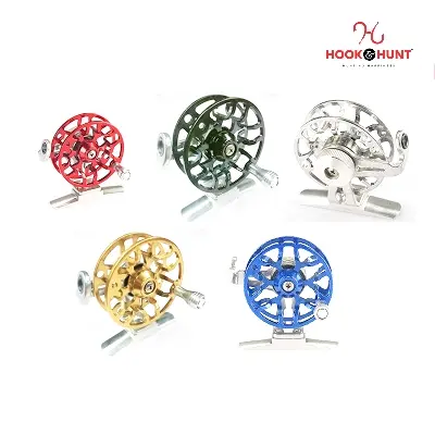 Picture of Silver Colour Full Metal Fly Fishing Reel Ultralight 50g – Long Distance Ice Fishing Reel, Front Drag (Hook & Hunt). (সিলভার)