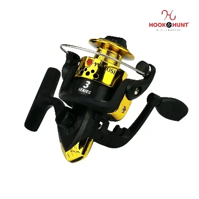 Picture of Gold Colour 200 Series Mini Spinning Ice Fishing Reel – Lightweight Nylon Composite Spinning Wheel (50m Line Capacity). (সোনালী)