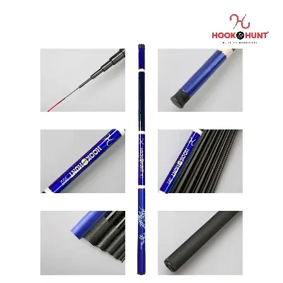 Picture of Blue Color FRP Fiberglass Stream Rod– 180 cm-720 cm Super Hard Light Strong Hand Fishing Rod– Blue Colour Rod. (270 cm)