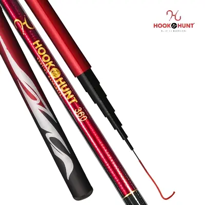 Picture of High-Performance Super Hard Fishing Rod - 180 cm-720 cm Rod with Fiberglass Reel and Hand Spinning Rod - Red (540 cm)