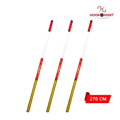 Picture of 270 cm Orange Colour FRP Fiberglass Stream Rod– Super Hard Light Strong Hand Fishing Rod– Orange Colour Rod. (270 cm)