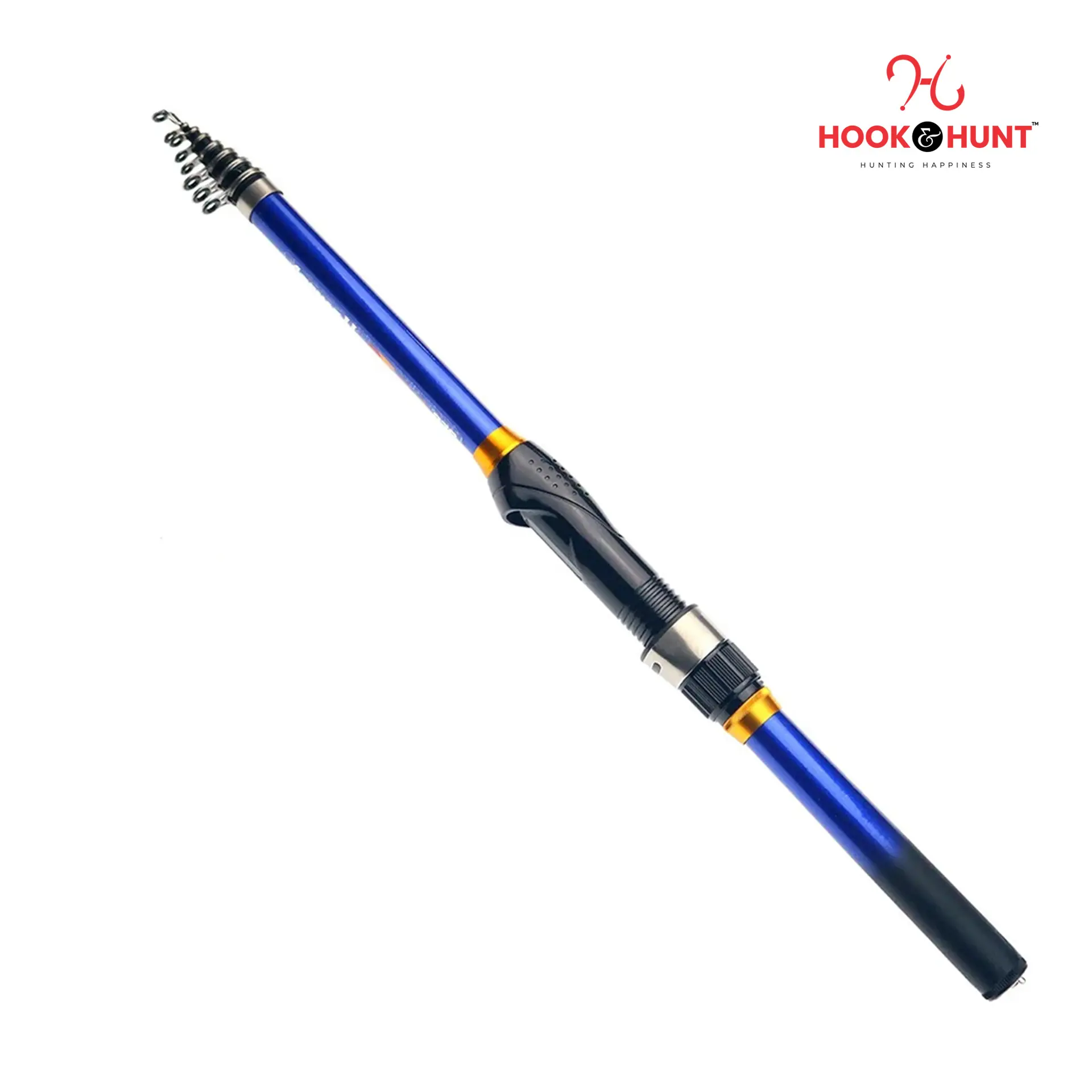 Picture of 240 cm Premium Telescopic Fiberglass Fishing Rod with Spiral Wheel Seat and Smooth Ceramic Guide Rings (240 cm)