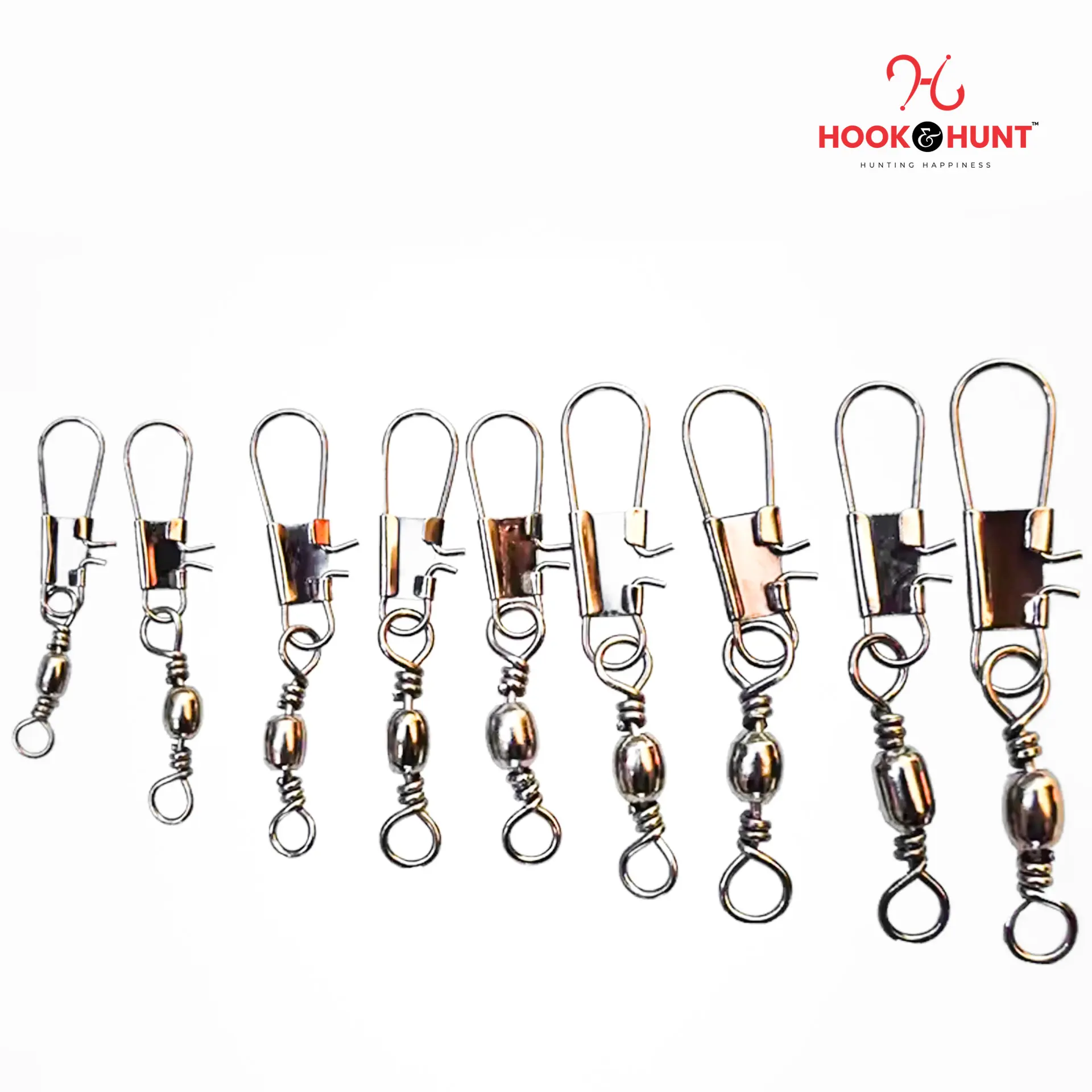 Picture of 05 Pcs New High-Quality Fishing Swivels Interlock Snap with Anti- Twist for Rod & Reel Sets (০১ নাম্বার - ০৫ টি)
