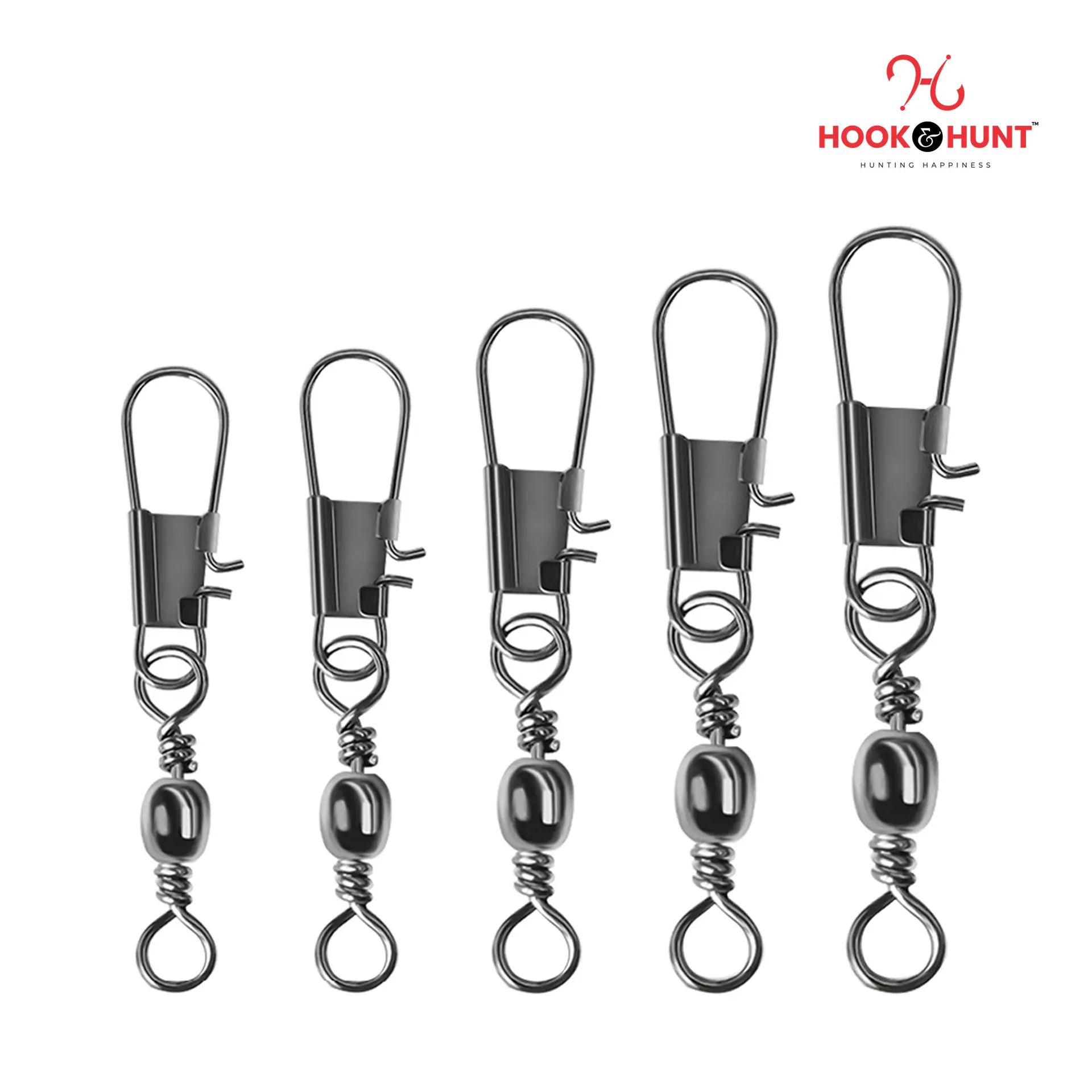 Picture of 05 Pcs New High-Quality Fishing Swivels Interlock Snap with Anti- Twist for Rod & Reel Sets (১২ নাম্বার - ০৫ টি)