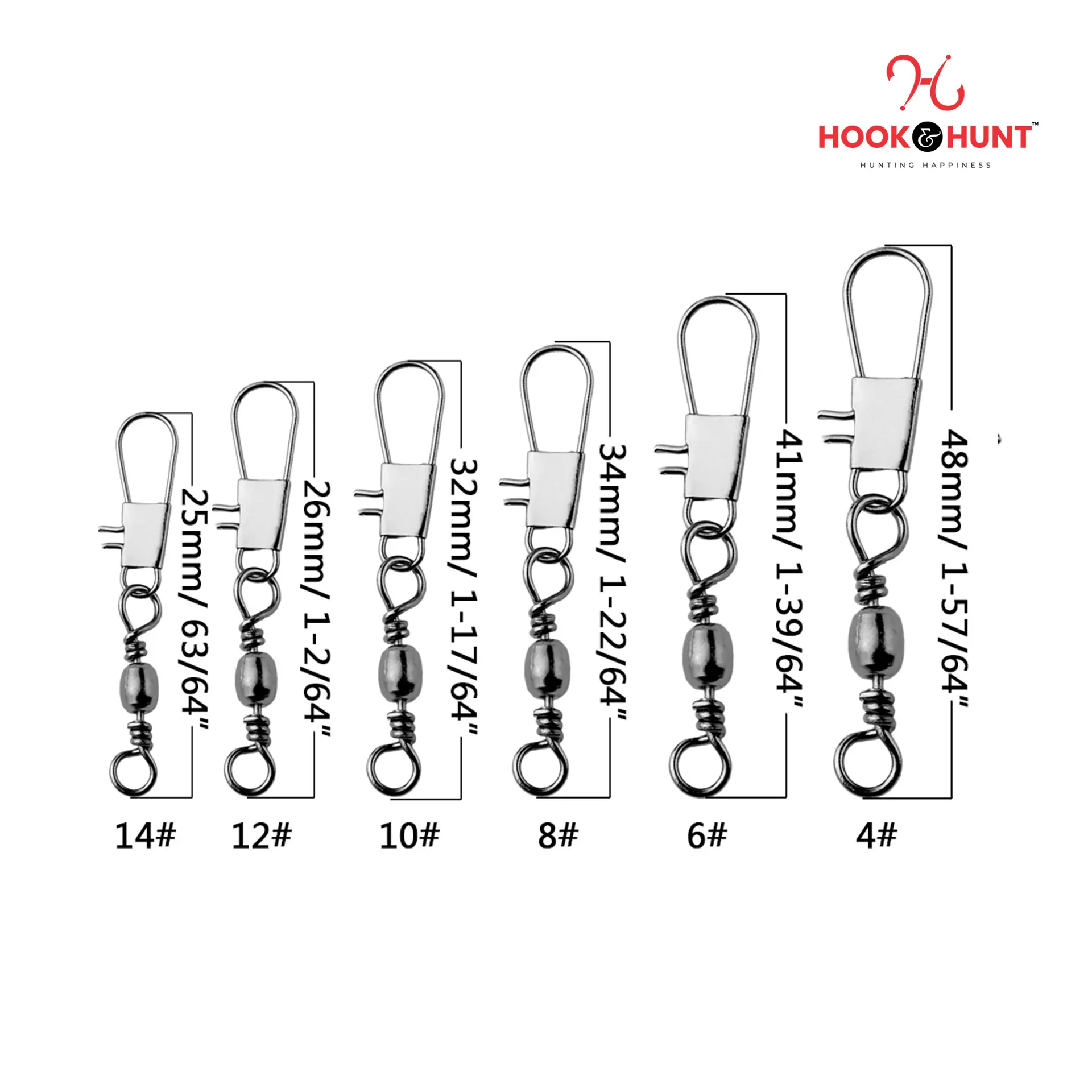 Picture of 05 Pcs New High-Quality Fishing Swivels Interlock Snap with Anti- Twist for Rod & Reel Sets (১২ নাম্বার - ০৫ টি)