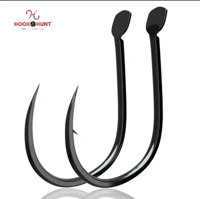 Picture of 02 Pack / 20 Pcs Pure Black Ise Fish Hook – High Carbon Barbed Fishing Hook for Carp & Crucian Carp (Bulk Genuine Pack). (Size - #3)