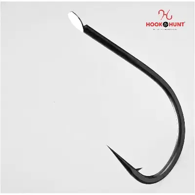Picture of 02 Pack / 20 Pcs Authentic Pure Black Izu High Carbon Steel Fish Hook – Barbed  ( Hook & Hunt ) (SIze - #8)