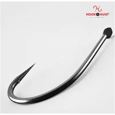 Picture of 02 Pack / 20 Pcs Authentic Pure Black Izu High Carbon Steel Fish Hook – Barbed  ( Hook & Hunt ) (SIze - #8)