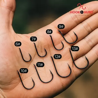 Picture of 02 Pack / 20 Pcs Black Demon Barbed Fish Hook – Ultra Sharp,(Hook & Hunt) (Core #06)
