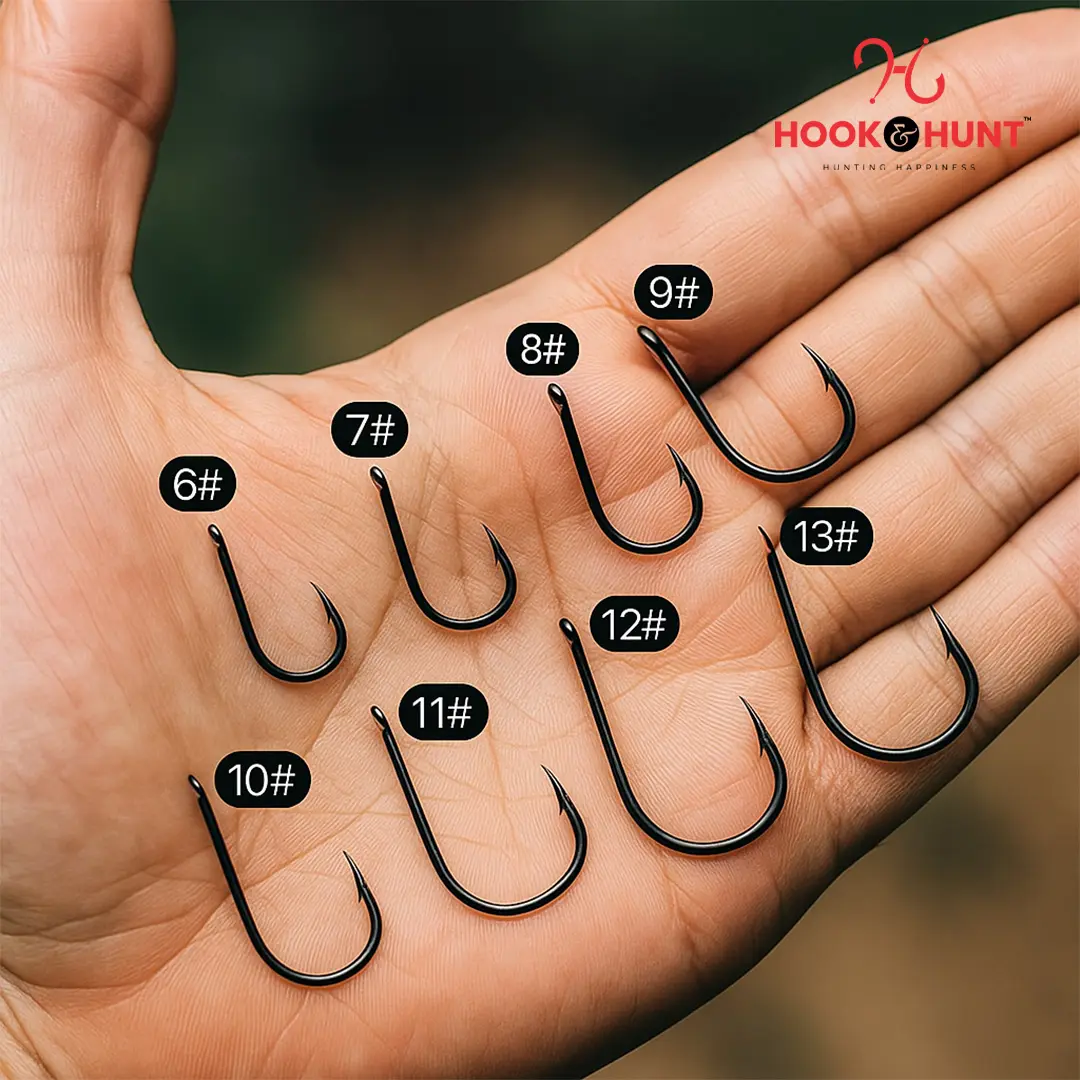 Picture of 02 Pack / 20 Pcs Black Demon Barbed Fish Hook – Ultra Sharp,(Hook & Hunt) (X #13)