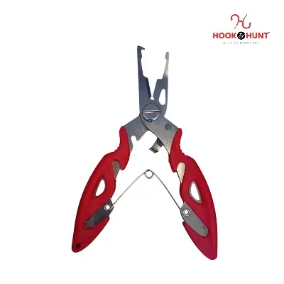 Picture of New Multi-Function Stainless Steel Fishing Pliers, Quick-Release Line Cutter, Adjustable Loop, Durable & Portable (লাল)