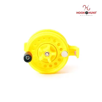 Picture of 01 Pcs  ABS Plastic Portable Mini Fly Fishing Reel – Winter Ice Carp Reel. (হলুদ)