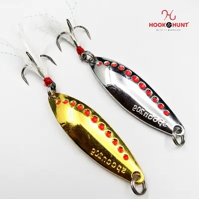 Picture of High-Quality Metal Fishing Lures Set, 0.8g Prawn with Treble Hooks, Gold/Silver Coated Spoon Bait for Saltwater/Straight Cast Fishing (লিস লুর)