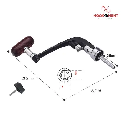 Picture of High-Quality Alloy Fishing Reel Handle - Spinning Wheel Spool for Rod - Multi-Size Aluminum & Nylon Cranks (মাঝারি ১০০০-৪০০০)