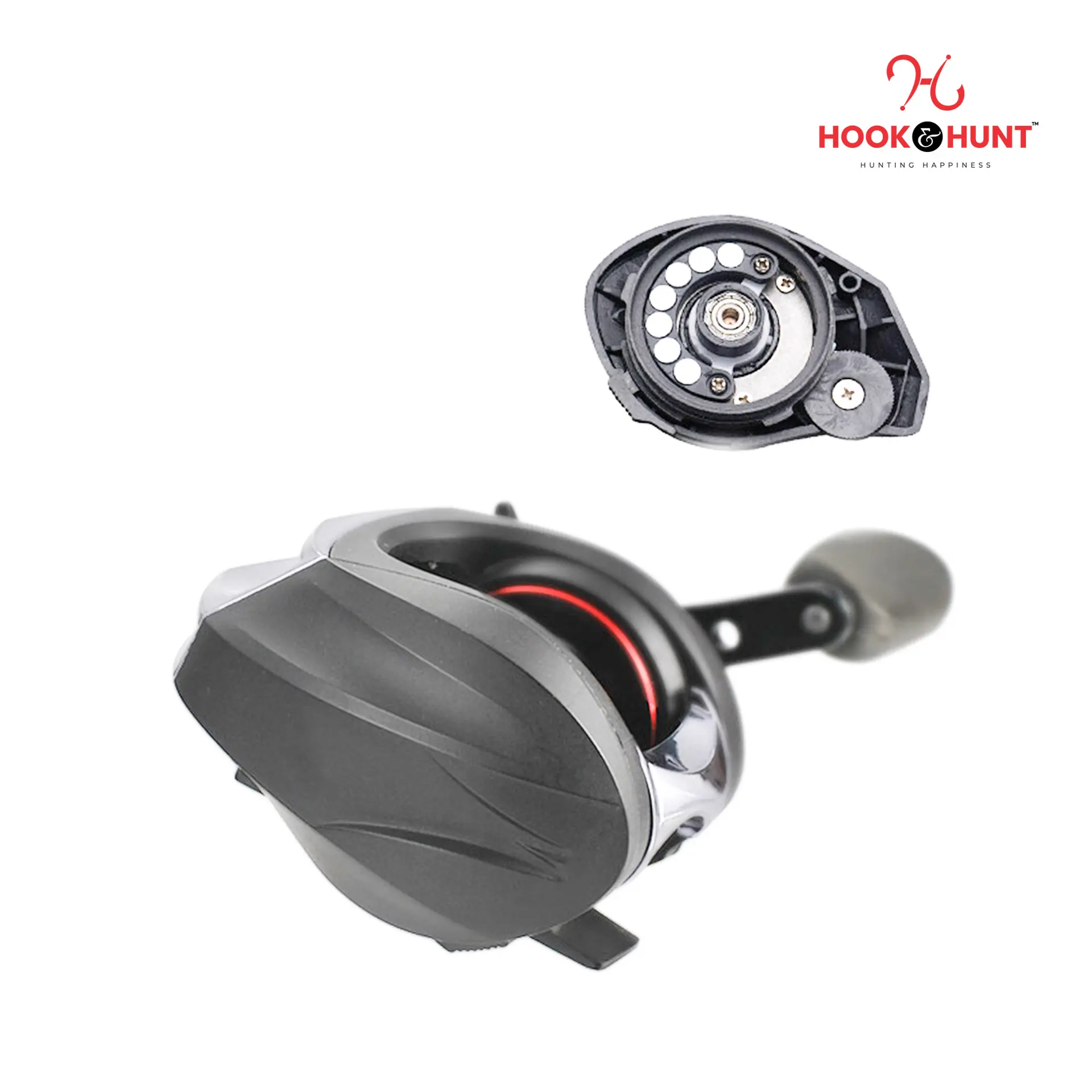 Picture of 01 Pcs Special AC200 Water Drop Fishing Reel – Left & Right Hand Drum Lure Reel with Gun Handle (Matte Black / Brown) (AC 200)