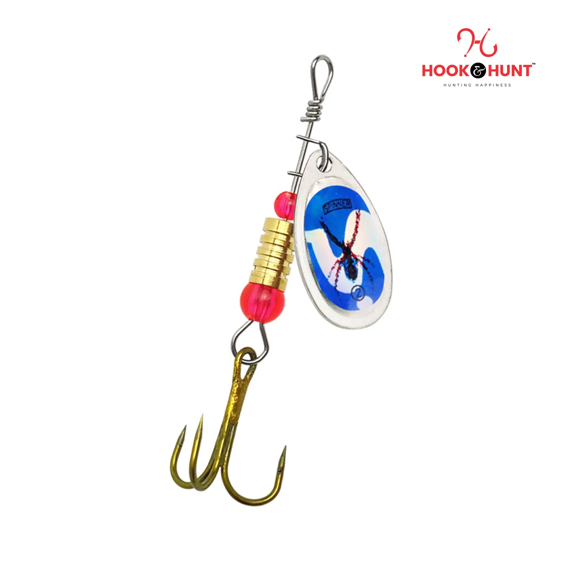 Picture of High-Quality Metal Spinner Bait with Triple Hook - Vibrant Fishing Lure (০৬ পিস)