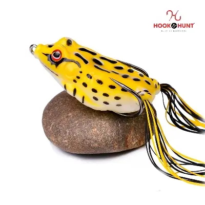 Picture of 01 Pcs Green+Yellow Soft Frog Bionic Lures–  Artificial Floating Double Hook Crankbait Lures . (০৫ গ্রাম হলুদ)