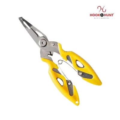 Picture of 01 Pcs High-Performance Yellow Colour Multifunctional Portable Stainless Steel Fishing Pliers – Line Cutter, Hook Remover, Lure Adjuster – Creativity (হলুদ)