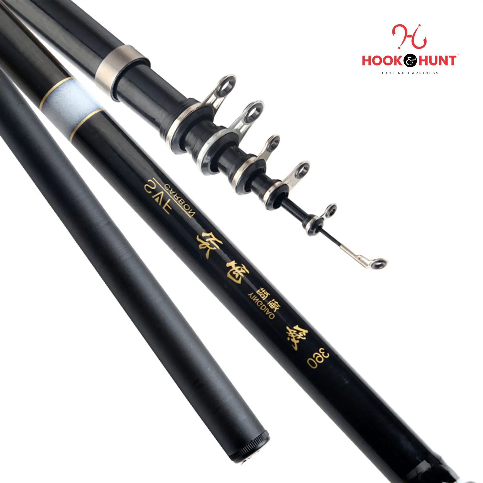 Picture of SM Black & White Ultra-light & Ultra-hard Rock Fishing Rod – 300 cm/360 cm/450 cm Dual-purpose Fiberglass Sea Casting Rod. (300 cm)