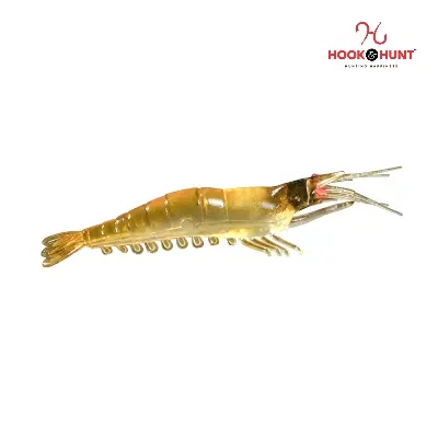 Picture of 01 Pcs Soft Shrimp Lure – 9.5cm 3.5g Luminous Fake Shrimp Bait with Red Eyes & Hook Hole for Sea Fishing (2#)