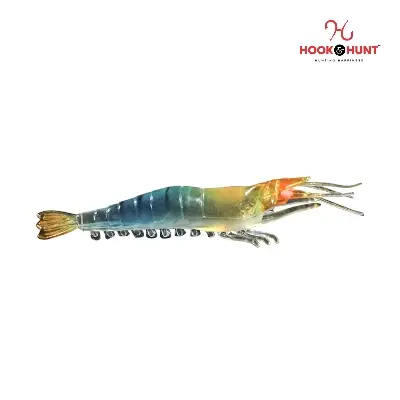 Picture of 01 Pcs Soft Shrimp Lure – 9.5cm 3.5g Luminous Fake Shrimp Bait with Red Eyes & Hook Hole for Sea Fishing (3#)
