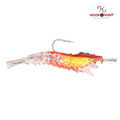 Picture of 01 Pcs Premium High-Performance Soft Lead Shrimp Lure – 6cm 3g Luminous Simulation Bait for Sea & River Fishing (1# Red)