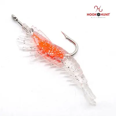 Picture of 01 Pcs Premium High-Performance Soft Lead Shrimp Lure – 6cm 3g Luminous Simulation Bait for Sea & River Fishing (3# Transparent)