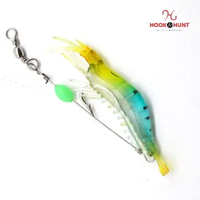 Picture of 01 Pcs Luminous Soft Shrimp Lure – 7cm Bionic PVC Fake Shrimp Bait. (2# yellow body)