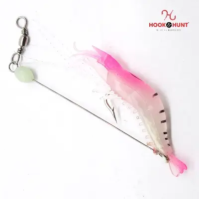 Picture of 01 Pcs Luminous Soft Shrimp Lure – 7cm Bionic PVC Fake Shrimp Bait. (5# White Luminous)