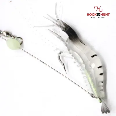 Picture of 01 Pcs Luminous Soft Shrimp Lure – 7cm Bionic PVC Fake Shrimp Bait. (3# Blue Crystal)