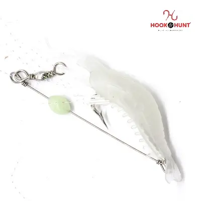 Picture of 01 Pcs Luminous Soft Shrimp Lure – 7cm Bionic PVC Fake Shrimp Bait. (4# white body)